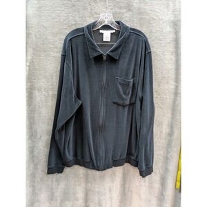 Velour Full Zip‎ Track Jacket Men's XL Casual